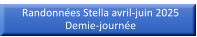 Randonnées Stella avril-juin 2025Demie-journée